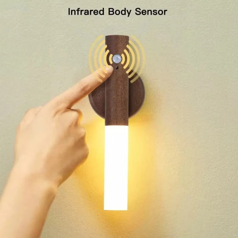 LED Motion Sensor Night Light – USB Rechargeable Intelligent Lamp for Bedside & Wardrobe